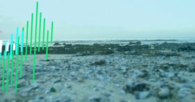 Rocky Beach 'in arka planında finansal veri analizi. Finans, okyanus, üst üste, iş, teknoloji, dijital