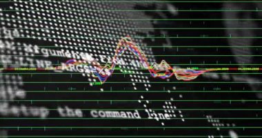 JP Yazılım 'dan Bay Shell' in yazısıyla finansal veri grafik animasyonu. Finans, iş, teknoloji, analitik, yatırım, şirket