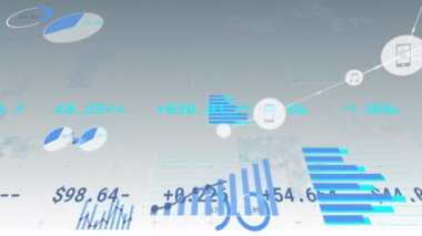 Finansal istatistik ve grafikler üzerinden veri analizi ve ağ bağlantılarının canlandırılması. teknoloji, görselleştirme