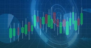 Finansal veriler ve piyasa analizleri mavi şebeke üzerinde. Finans, yatırım, ekonomi, dijital