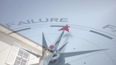 Pusula, evin dışındaki başarı animasyonunu işaret ediyor. hırs, yön, navigasyon, büyüme, strateji, amaç