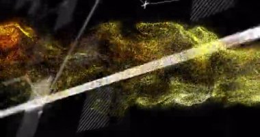 Soyut parçacık bulutu üzerinde veri görselleştirme ve kodlama animasyonu. Teknoloji, dijital, programlama, fütürist, makine öğrenme, analitik kavram