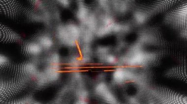 Dalgalı siyah beyaz arka plan üzerinde uyarı animasyonu ve acil metin hareketi gerekli. Dikkat, tehlike, acil durum, alarm, risk, dikkat konsepti