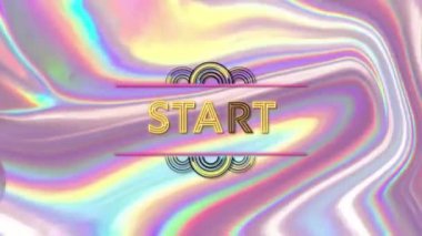 Renkli dalgalarla yanardöner arkaplanda başlayan metin animasyonu. soyut, enerjik, hareketli, gradyan, dijital