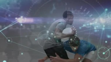 Güreş müsabakaları, bilimsel veri işleme animasyonları. Spor, rekabet, dijital, analitik, görselleştirme, performans