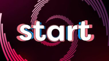 Metin animasyonuna başlıyorum, koyu arkaplan üzerinde renkli çizgiler ve dairesel desenler. Soyut, enerjik, hareketli, grafik, dijital, modern