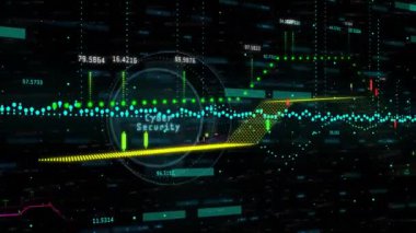 Arka planda dijital veriler, finansal tablolar ve grafikler işleniyor. analitik, finans, teknoloji, yenilik, analiz, yatırım