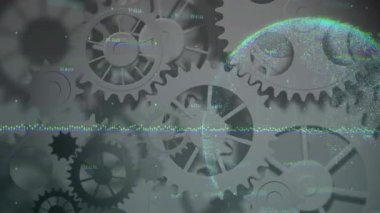 Vites ve veri işleme animasyonu dijital dünya ve ikili kodlama üzerinde. Teknoloji, siber ağ
