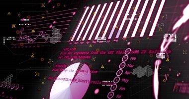 Karanlık arka planda veri işleme resmi. Dijital olarak oluşturulmuş küresel bağlantılar, hesaplama ve veri işleme kavramı.