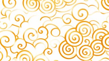 Beyaz arka planda turuncu kıvrımlı şekiller. Soyut, dijital, tasarım, geometrik, gradyan, hareket