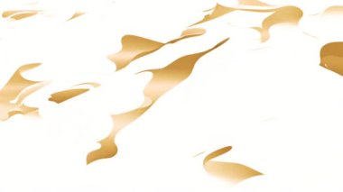 Altın soyut şekiller beyaz arkaplanda akan animasyonu şekillendirir. arkaplan, dalgalı, parıltılı, modern, lüks, tasarım