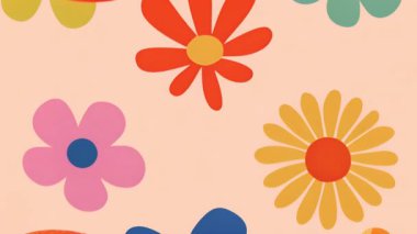 Renkli çiçekler turuncu arka planda canlanıyor. Çiçekli, canlı, botanik, doğa, büyüme, taç yaprakları