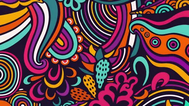Colorful abstract shapes and patterns animation with vibrant swirls and lines. dynamic, motion, psychedelic, artistic, modern, digital