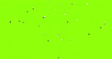 Konfeti parlak yeşil arka plan üzerine düşen animasyon. Kutlama, parti, neşeli, renkli, neşeli, neşeli