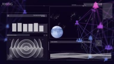 Dijital dünya ve grafikler üzerinden küresel veri analizi ve performans ölçümlerinin canlandırılması. görselleştirme, teknoloji, etkileşimli