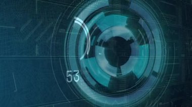 Dönen dünya ve ikili kod animasyonu dijital arayüz ekranında. Teknoloji, veri, fütüristik, siber güvenlik