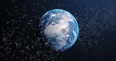 Dünya etrafında dönen DNA iplikçikleri küresel genetik araştırma ve bilimi temsil ediyor. Genetik, biyoteknoloji, moleküller, yenilik