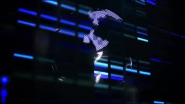 Dünya 'nın ülke isimlerini gösterdiği DNA dizilimi. Genetik, biyoteknoloji, bilim, veri, araştırma, teknoloji
