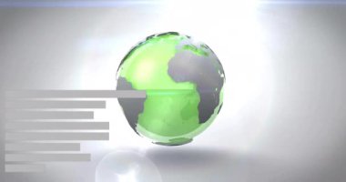 Veri canlandırması için yeşil küre ve çubuk grafiği canlandırılıyor. grafik, analitik, animasyon, teknoloji, bilgi, istatistik