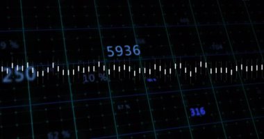 Finansal verileri ve şebeke üzerindeki yüzdeleri numaralarla canlandırmak. Finans, animasyon, istatistik, ekonomi, bilgi kavramı