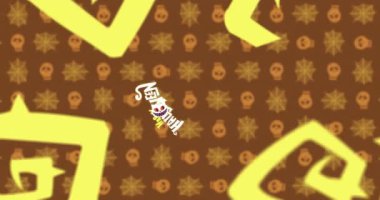 Kırmızı şekilli mutlu Cadılar Bayramı metninin animasyonu. Cadılar Bayramı, kutlama ve dijital arayüz konsepti dijital olarak oluşturulmuş video.