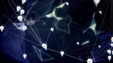 Dijital Dünya üzerinde küresel ağ bağlantıları ve veri alışverişi animasyonu. Teknoloji, bağlantı, siber, iletişim, internet, fütüristik