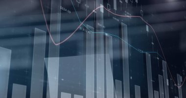 İstatistik ve finansal veri işleme resimleri. küresel iş, veri işleme ve teknoloji konsepti dijital olarak oluşturulmuş görüntü.