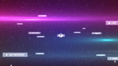 Yıldızlı gece arkaplanı üzerinden sosyal medya bilgilendirmeleri. Teknoloji, iletişim, dijital, sosyal ağ, arayüz, gök yüzü