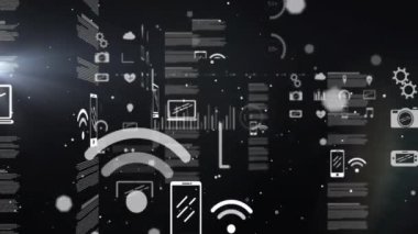 Veri işleme ve analiz geçmişi üzerinde grafikler ve çizelgeler. Analiz, istatistik, veri görselleştirme, bilgi, içgörü, eğilimler