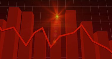 Karanlık arka planda finansal veri işleme resmi. küresel iş, finans, teknoloji ve bağlantılar konsepti dijital olarak oluşturulmuş görüntü.