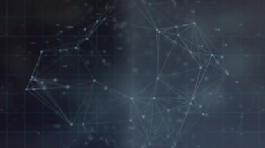 Tarama alanı üzerinde hareket eden şekillerin animasyonu. Küresel iş ve dijital arayüz kavramı dijital olarak oluşturulmuş video.