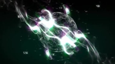 DNA ipliği ve ağ bağlantıları dijital dünya üzerinde canlandırılıyor. Biyoteknoloji, genetik, bilim, teknoloji, küresel, animasyon