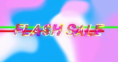 Renkli soyut arka planda ani satış animasyonu. indirim, promosyon, alışveriş, pazarlama, tipografi, afiş