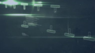 DNA dizisi ve ikili kodlama, bilimsel veri işleme animasyonu. Bilim, teknoloji, genetik, sıralama, biyoenformatik, moleküller