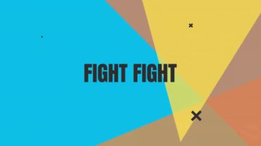 Renkli geometrik şekiller için metin animasyonuyla savaş. canlı, dijital, hareket, tipografi, soyut, canlı