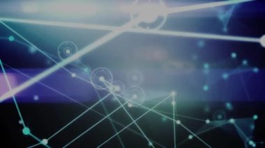 Siyah arkaplanda ışık yollarıyla bağlantı ağının animasyonu. Küresel teknoloji, bağlantılar ve dijital arayüz konsepti dijital olarak oluşturulmuş video.