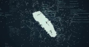 Siyah arka plandaki veri işleme dişli dijital bulut animasyonu. Teknoloji ve dijital arayüz kavramı dijital olarak oluşturuldu.