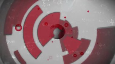 Matematiksel denklemlerin animasyonu ve beyaz arka planda dünya üzerinde veri işleme. Küresel teknoloji, bağlantılar, hesaplama ve dijital arayüz kavramı dijital olarak oluşturulmuş video.