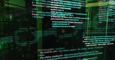 Çevrimiçi güvenlik zinciri üzerinden veri işleme resmi. Küresel iş, finans, bulut hesaplama ve veri işleme kavramı dijital olarak oluşturuldu.