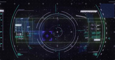 Kapsam taramasında finansal veri işleme resmi. Küresel iş, finans, hesaplama ve veri işleme kavramı dijital olarak oluşturulmuş görüntü.