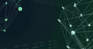 Tıbbi simgeler üzerinde veri işleme ve diyagramlarının animasyonu. Teknoloji, bilim ve dijital arayüz kavramı dijital olarak oluşturulmuş video.