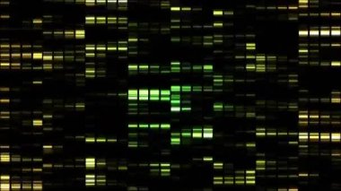 Siyah arkaplan üzerinde dijital veri işleme animasyonu. Dijital olarak oluşturulmuş küresel bağlantılar, hesaplama ve veri işleme kavramı.