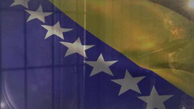 Çeşitli askerler üzerinde Bosna ve Bosna bayrağının canlandırılması. Vatanseverlik, silahlı kuvvetler, savunma ve savaş konsepti dijital olarak oluşturulmuş video.
