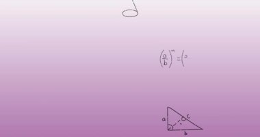 Gri arkaplan üzerinde matematiksel denklemlerin animasyonu. Teknoloji, iş ve dijital arayüz kavramı dijital olarak oluşturulmuş video.