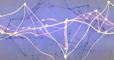 Beyaz arkaplandaki bağlantı ağının canlandırılması. Teknoloji, bilim ve dijital arayüz kavramı dijital olarak oluşturulmuş video.