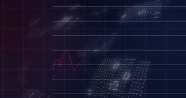 Finansal grafik üzerinden borsa verileri ve ikili kod animasyonu. Finans, yatırım, ekonomi, analitik, teknoloji, iş