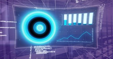 Siyah arkaplan üzerinden veri işleme kapsamı taraması resmi. Küresel bağlantılar iş dünyası dijital arayüz teknolojisi ve dijital olarak oluşturulan ağ konsepti.