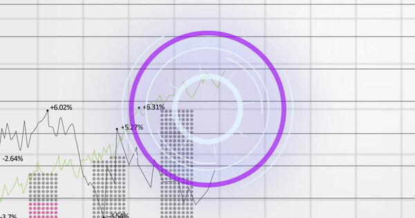 Image of data processing on white background. Global business and digital interface concept digitally generated image.