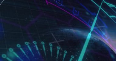 Ağ bağlantıları olan dijital dünya üzerinde 6G teknolojisi canlandırılıyor. yenilik, bağlantı, küresel, ilerleme, iletişim, fütüristik