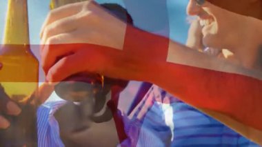 Açık hava aktivitelerini, İngiltere bayrağı animasyonunu seven insanları. Eğlence, canlı, boş zaman, soyut, oyuncu.